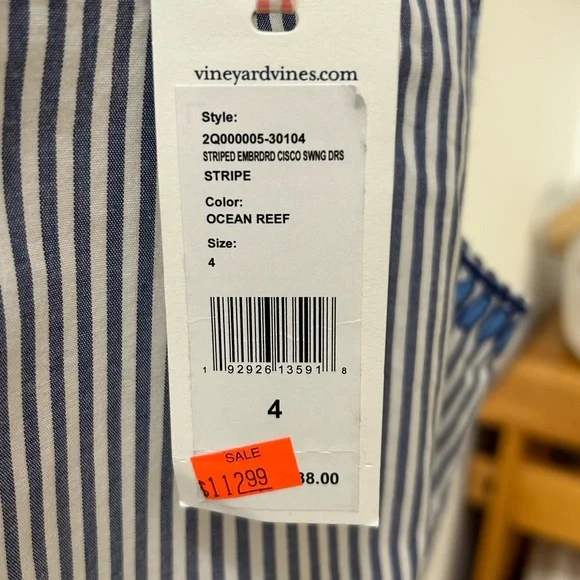 Striped Embroidered Cisco Swing Dress - Picture 3 of 3